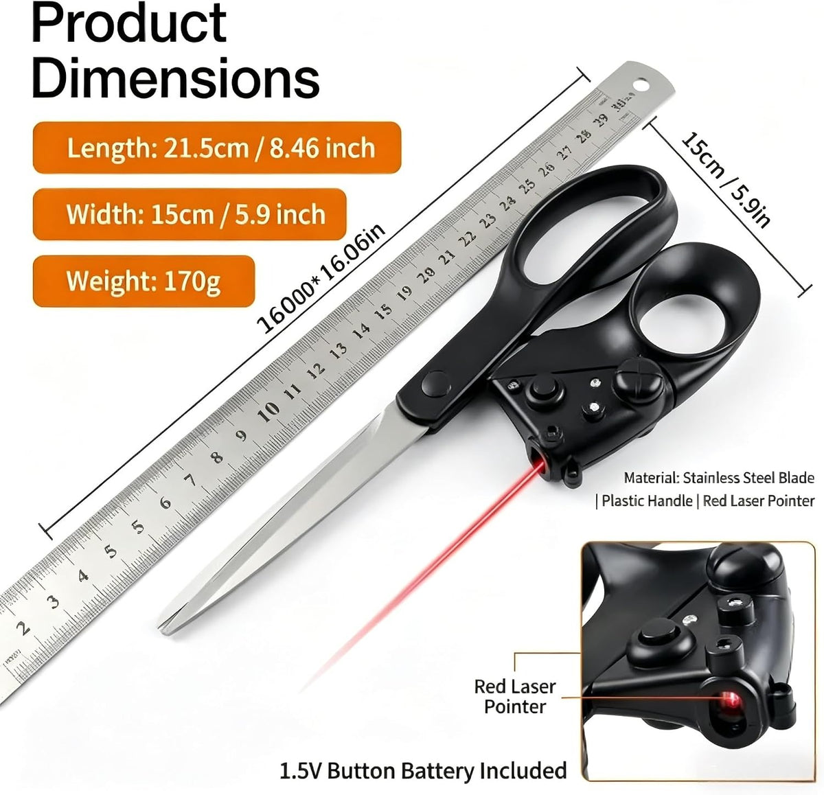 Laser Guided Scissors – Precision Cutting for Fabric, Crafts & Wrapping