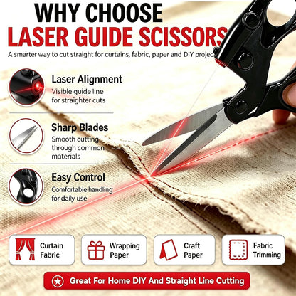 Laser Guided Scissors – Precision Cutting for Fabric, Crafts & Wrapping