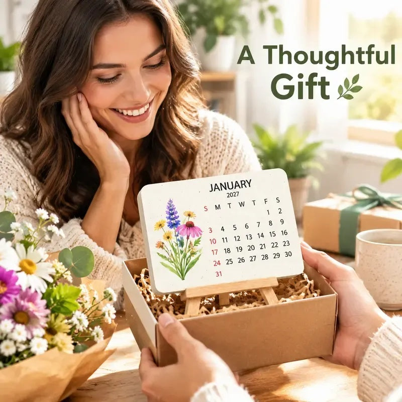 2027 Plantable Botanical Calendar – Eco-Friendly Biodegradable Wildflower Planner