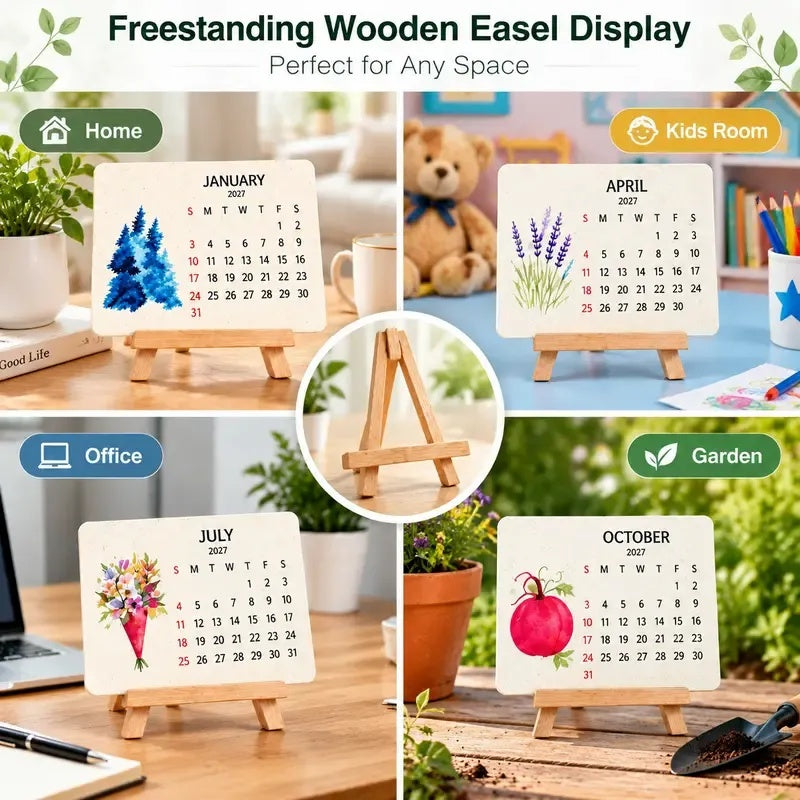 2027 Plantable Botanical Calendar – Eco-Friendly Biodegradable Wildflower Planner