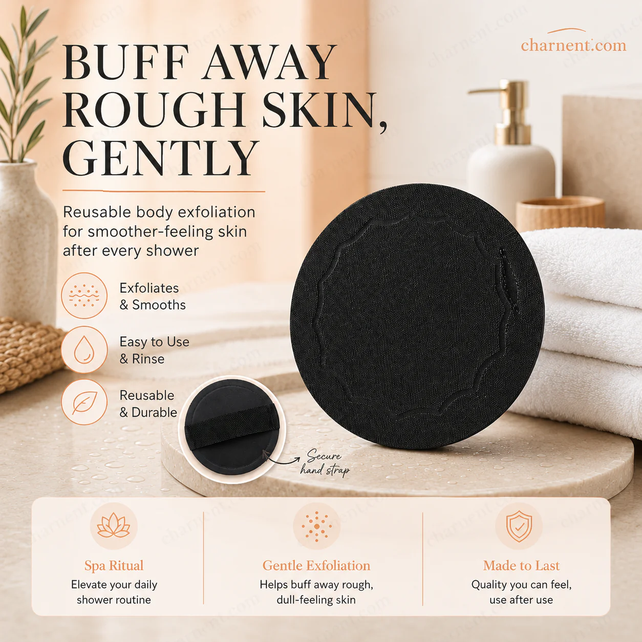 Exfoliating Scrub Bath Pads – Deep Exfoliation, Dead Skin Eraser, Reusable
