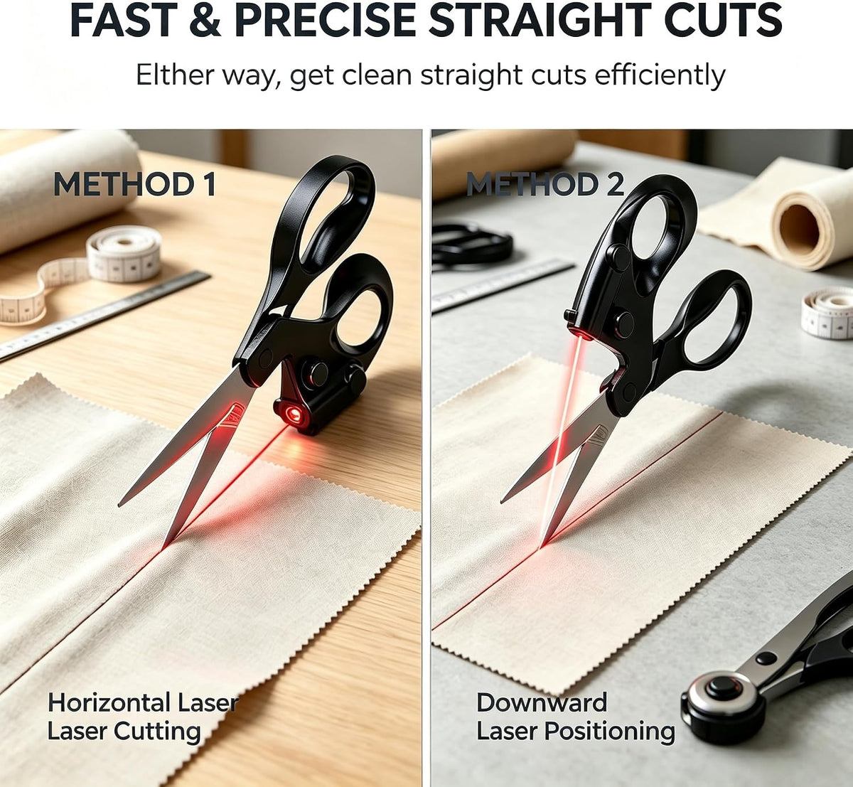 Laser Guided Scissors – Precision Cutting for Fabric, Crafts & Wrapping