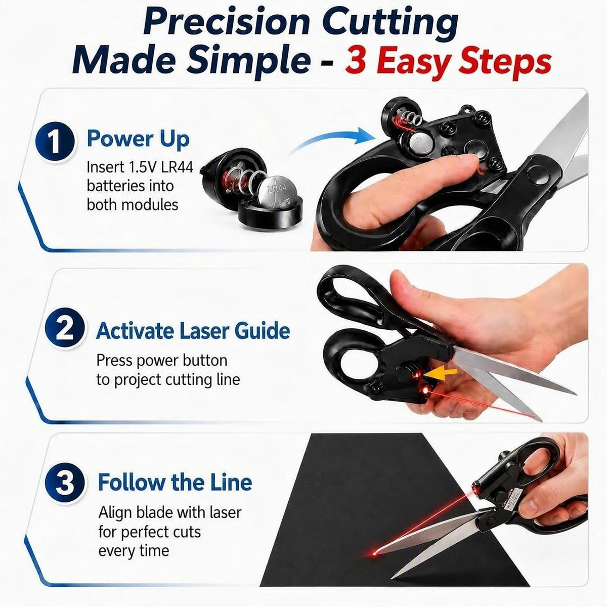 Laser Guided Scissors – Precision Cutting for Fabric, Crafts & Wrapping
