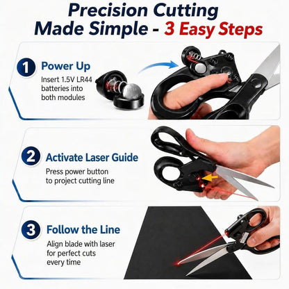 Laser Guided Scissors – Precision Cutting for Fabric, Crafts & Wrapping