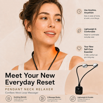 Pendant Neck Relaxer with Heat – Wearable EMS Massager