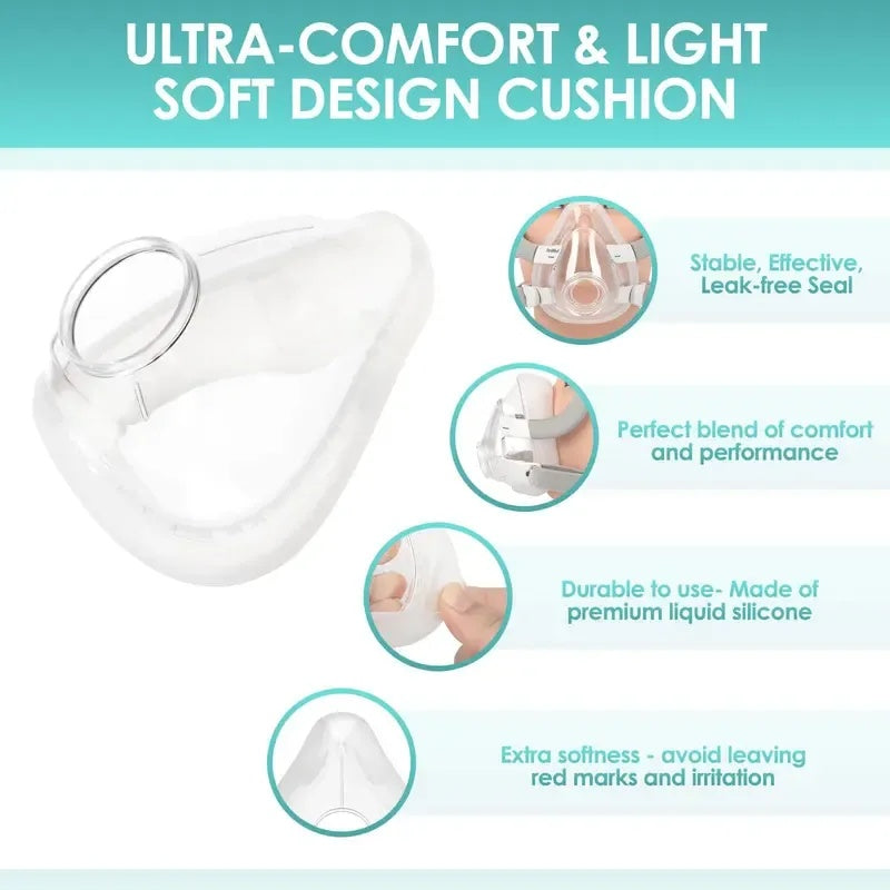 Premium Liquid Silicone Full Face Mask Replacement Cushion – Leakproof & Skin-Friendly Seal