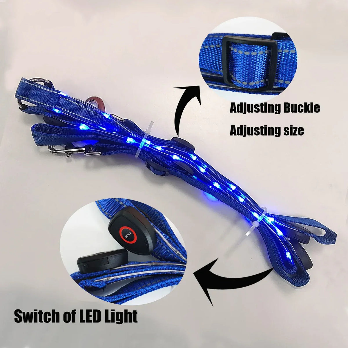 Adjustable LED Horse Breastplate – Rechargeable Night Visibility Harness