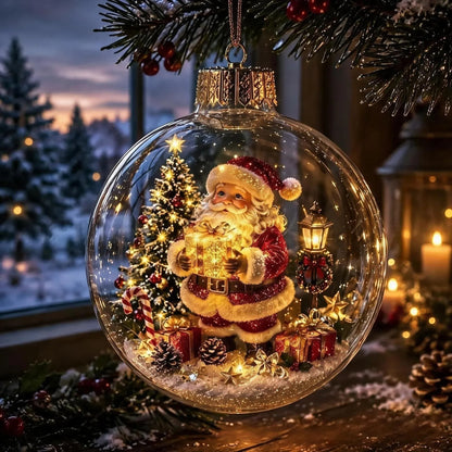 Light-Up Christmas Diorama Ornament – Enchanting Miniature Snow Globe
