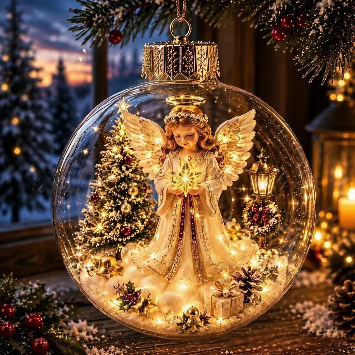 Light-Up Christmas Diorama Ornament – Enchanting Miniature Snow Globe