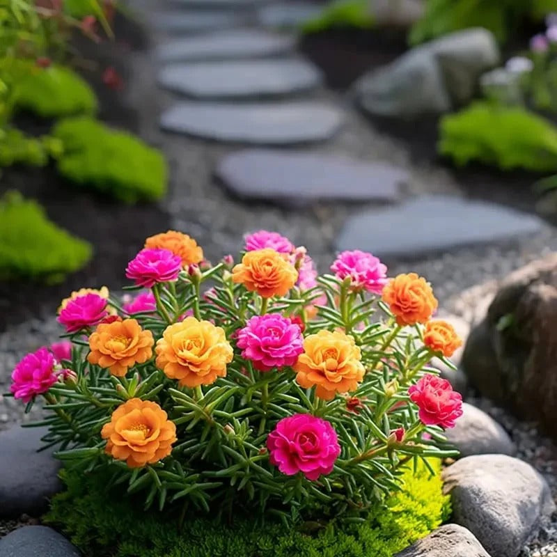 🌸Moss Rose Plant Kit– 🌿Perennial Flower Seeds / Large Flowers / Easy to Grow