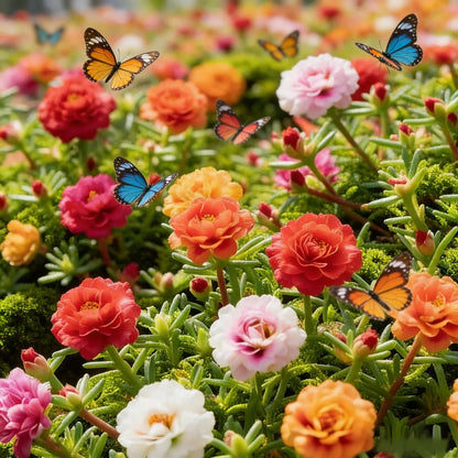 🌸Moss Rose Plant Kit– 🌿Perennial Flower Seeds / Large Flowers / Easy to Grow