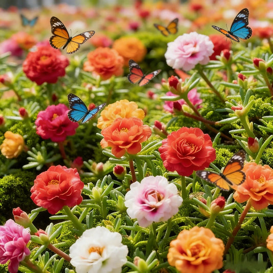 🌸Moss Rose Plant Kit– 🌿Perennial Flower Seeds / Large Flowers / Easy to Grow