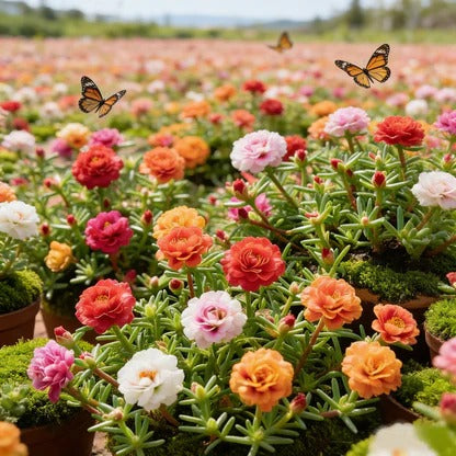 🌸Moss Rose Plant Kit– 🌿Perennial Flower Seeds / Large Flowers / Easy to Grow