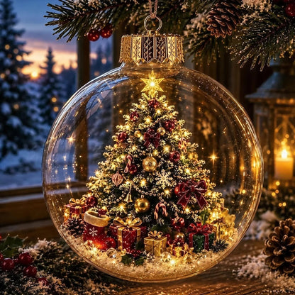 Light-Up Christmas Diorama Ornament – Enchanting Miniature Snow Globe