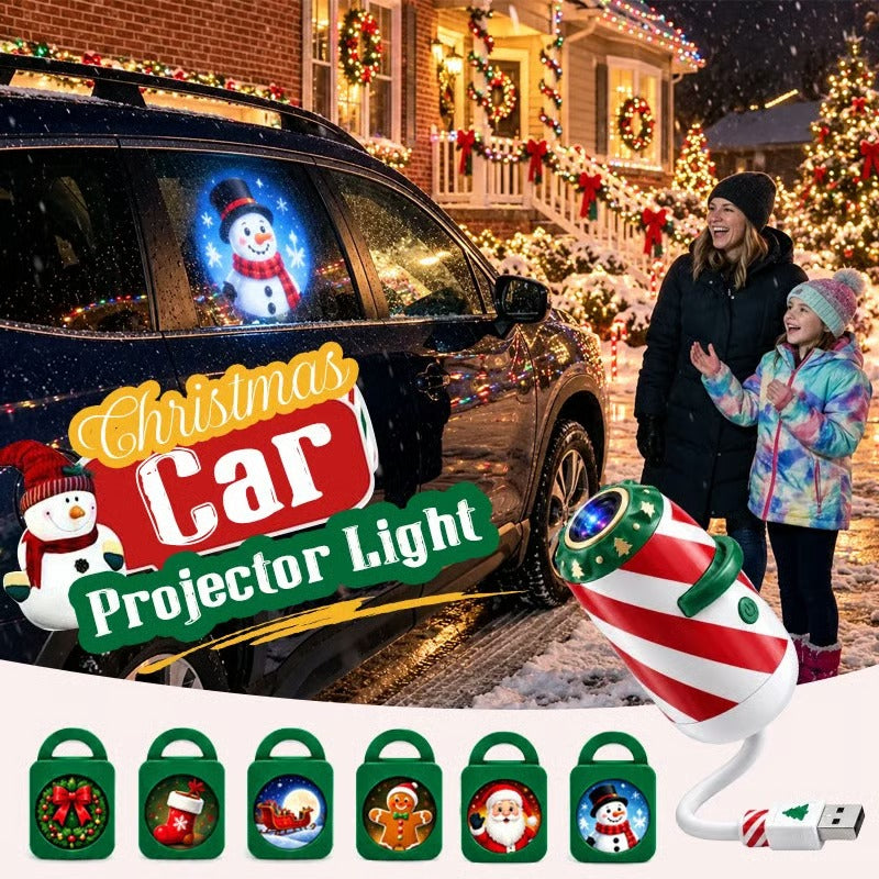 Christmas Car Projector Light – USB-Powered Festive Holiday Decor