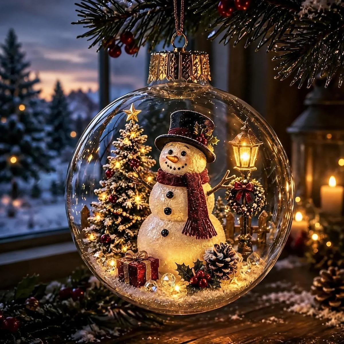 Light-Up Christmas Diorama Ornament – Enchanting Miniature Snow Globe