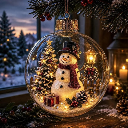 Light-Up Christmas Diorama Ornament – Enchanting Miniature Snow Globe