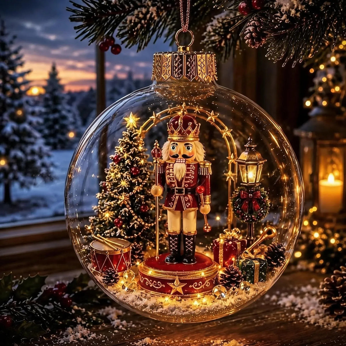 Light-Up Christmas Diorama Ornament – Enchanting Miniature Snow Globe
