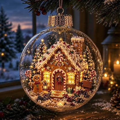 Light-Up Christmas Diorama Ornament – Enchanting Miniature Snow Globe