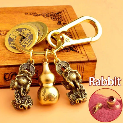 Chinese Pixiu Fortune Keychain – Brass Zodiac Protection Charm