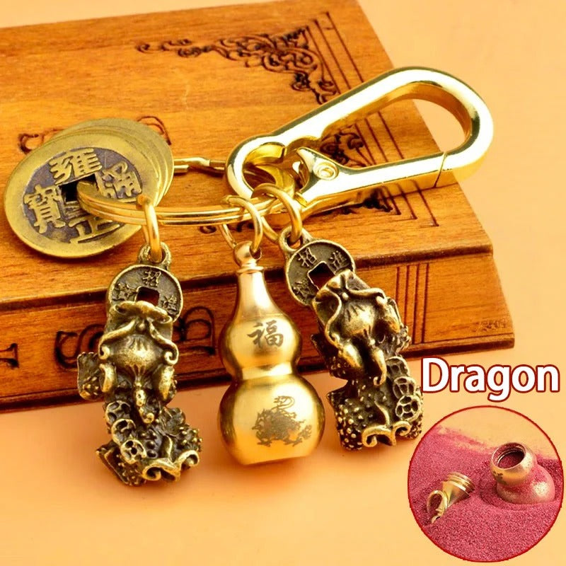 Chinese Pixiu Fortune Keychain – Brass Zodiac Protection Charm