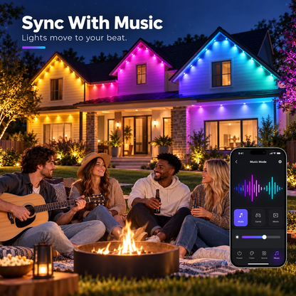 Smart Permanent Outdoor LED Lights with App Control & RGB Colors
