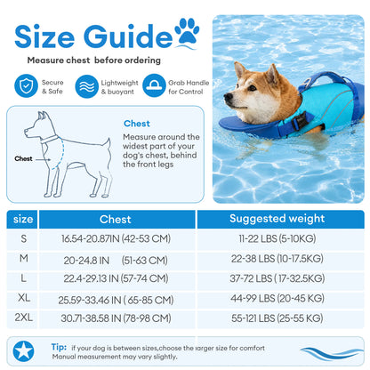 Dog Life Jacket with Detachable Chin Support