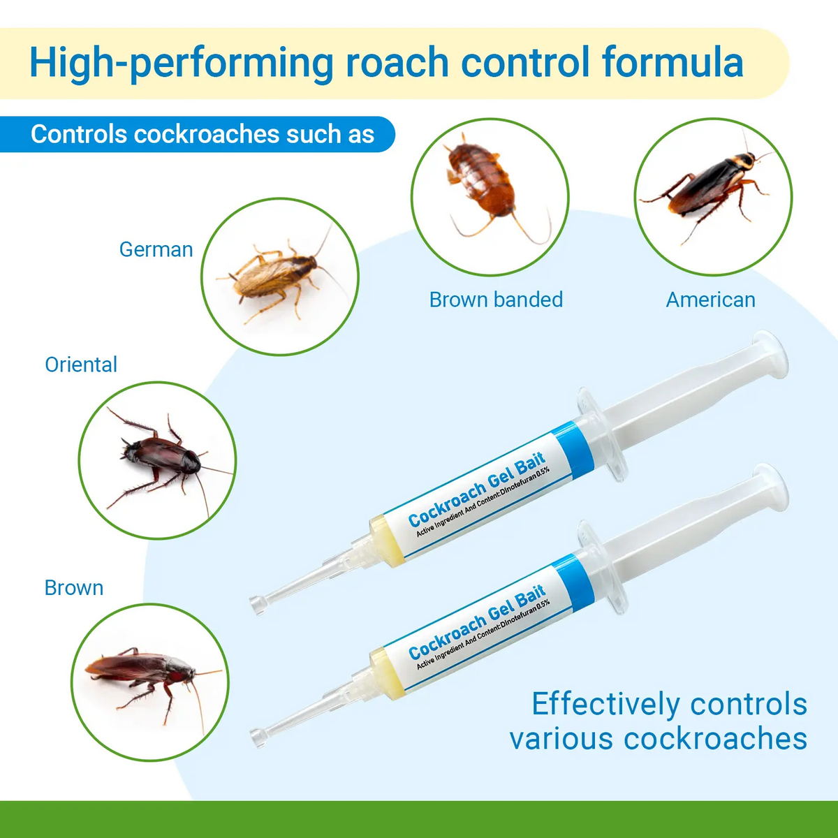 2-Pack Roach Killer Gel Syringes – Precision Indoor Control for Kitchen, Bath & Corners
