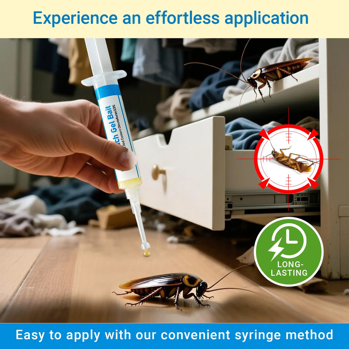 2-Pack Roach Killer Gel Syringes – Precision Indoor Control for Kitchen, Bath & Corners