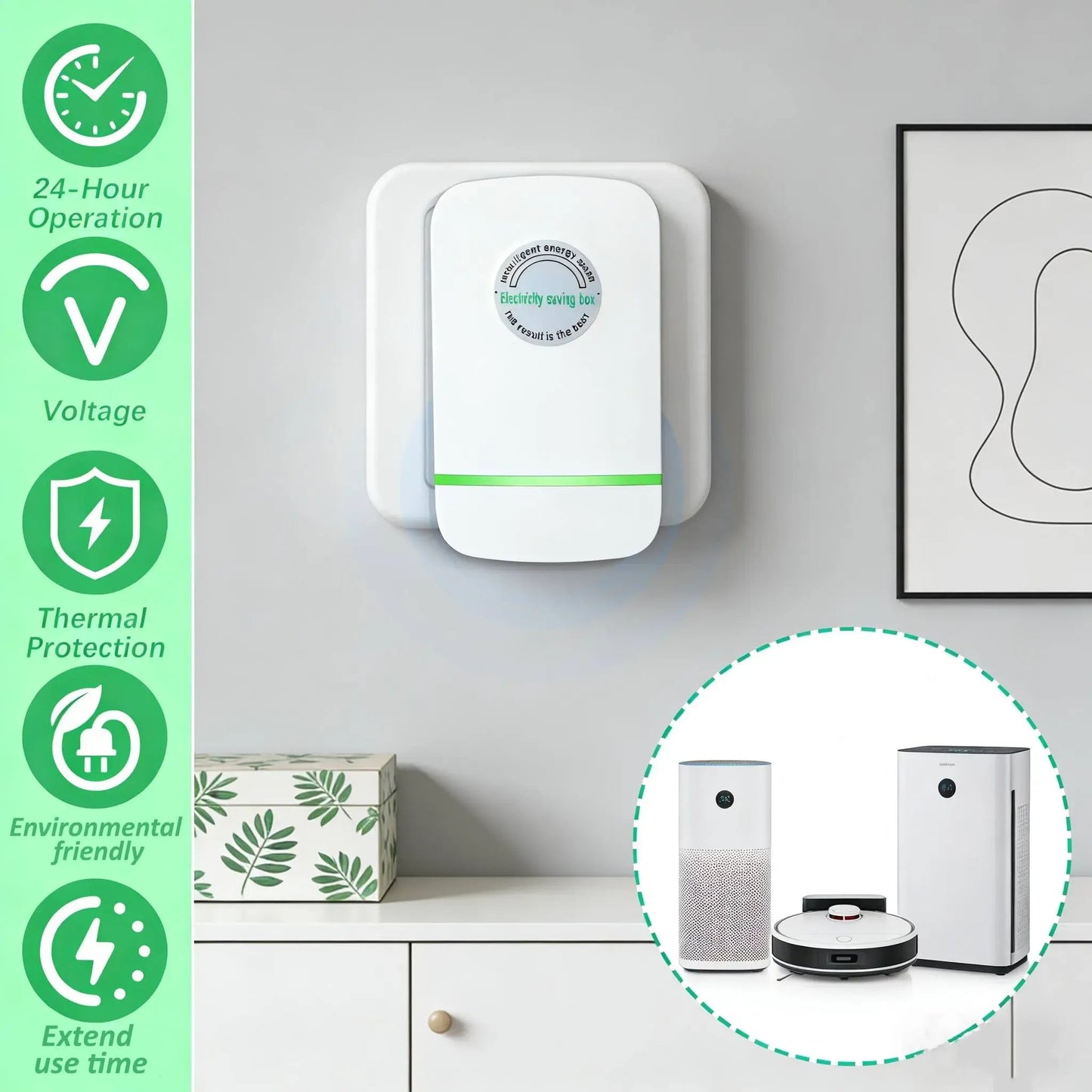 Smart Energy Saver Box – Electricity Saving Device with Multi Plug Options
