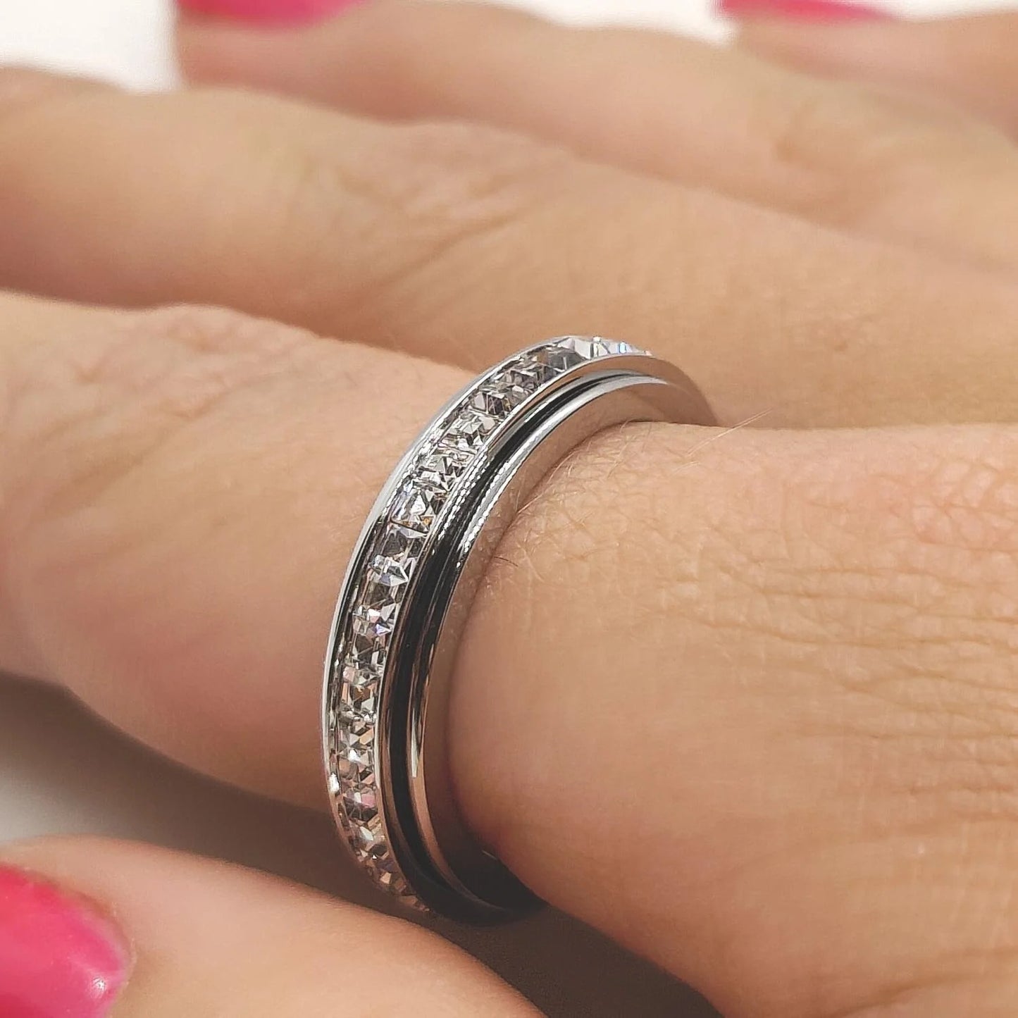 Titanium Spinner Anxiety Ring – Stress Relief Fidget Band