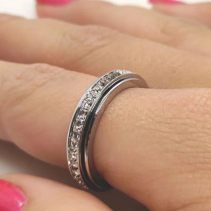 Titanium Spinner Anxiety Ring – Stress Relief Fidget Band