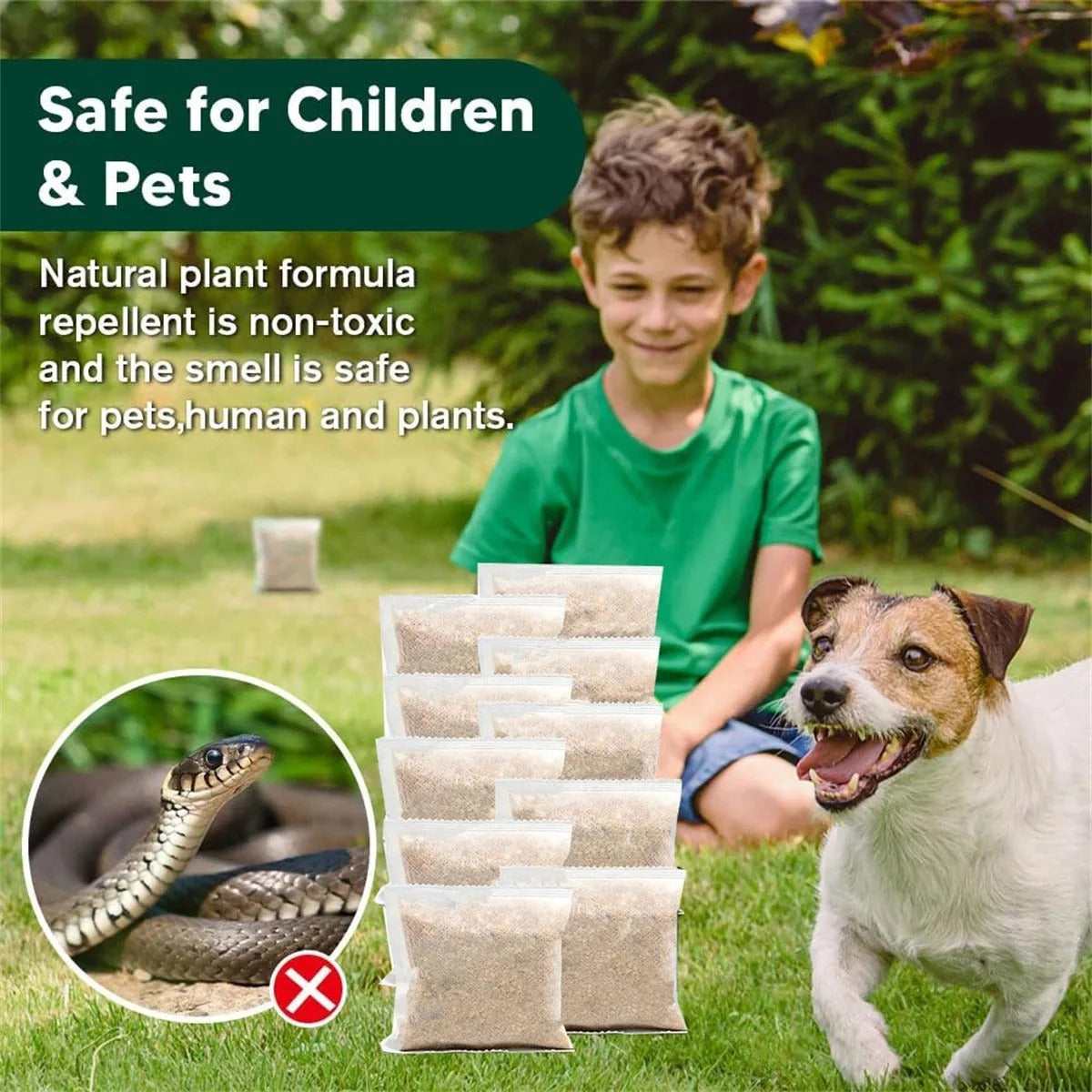 Natural Snake & Lizard Repellent Pouches – 10 Pack, Safe & Long-Lasting