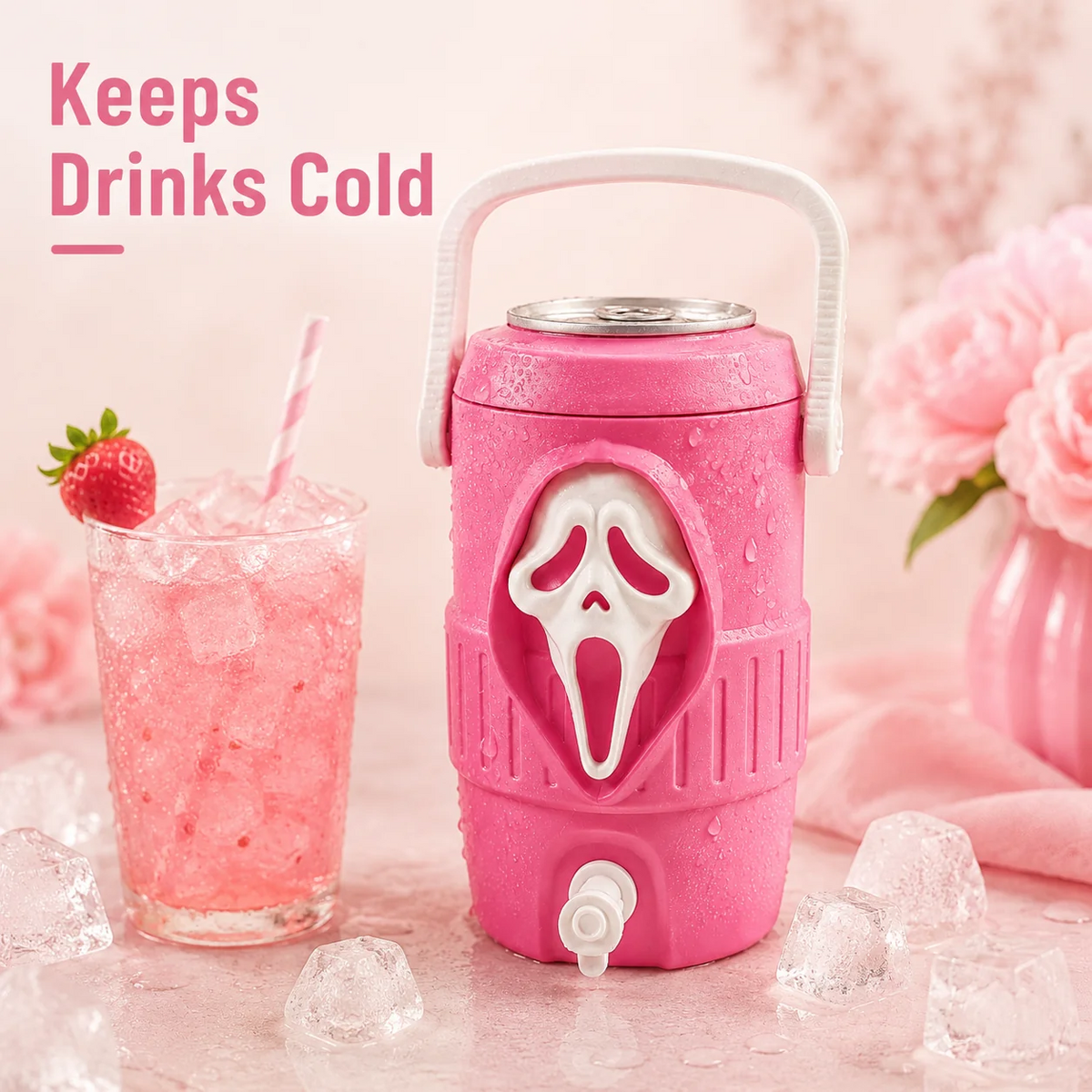 Horror 3D Printed Can Holder – 12oz with Lid, Straw Topper & Opener