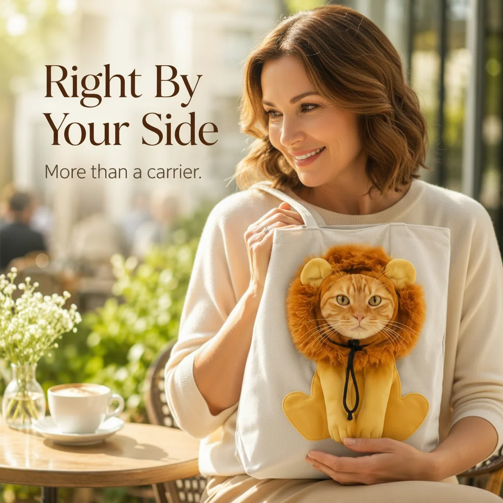 Cartoon Character Cat Carrier Tote – Face-Forward Shoulder Bag for Small Pets