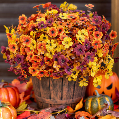 UV-Resistant Silk Daisy Bundles – 8-Pack Autumn Outdoor Decor