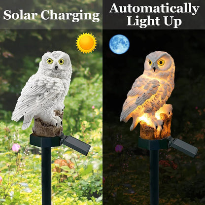 Solar Resin Owl Garden Stake Light – Waterproof LED Pathway Decor