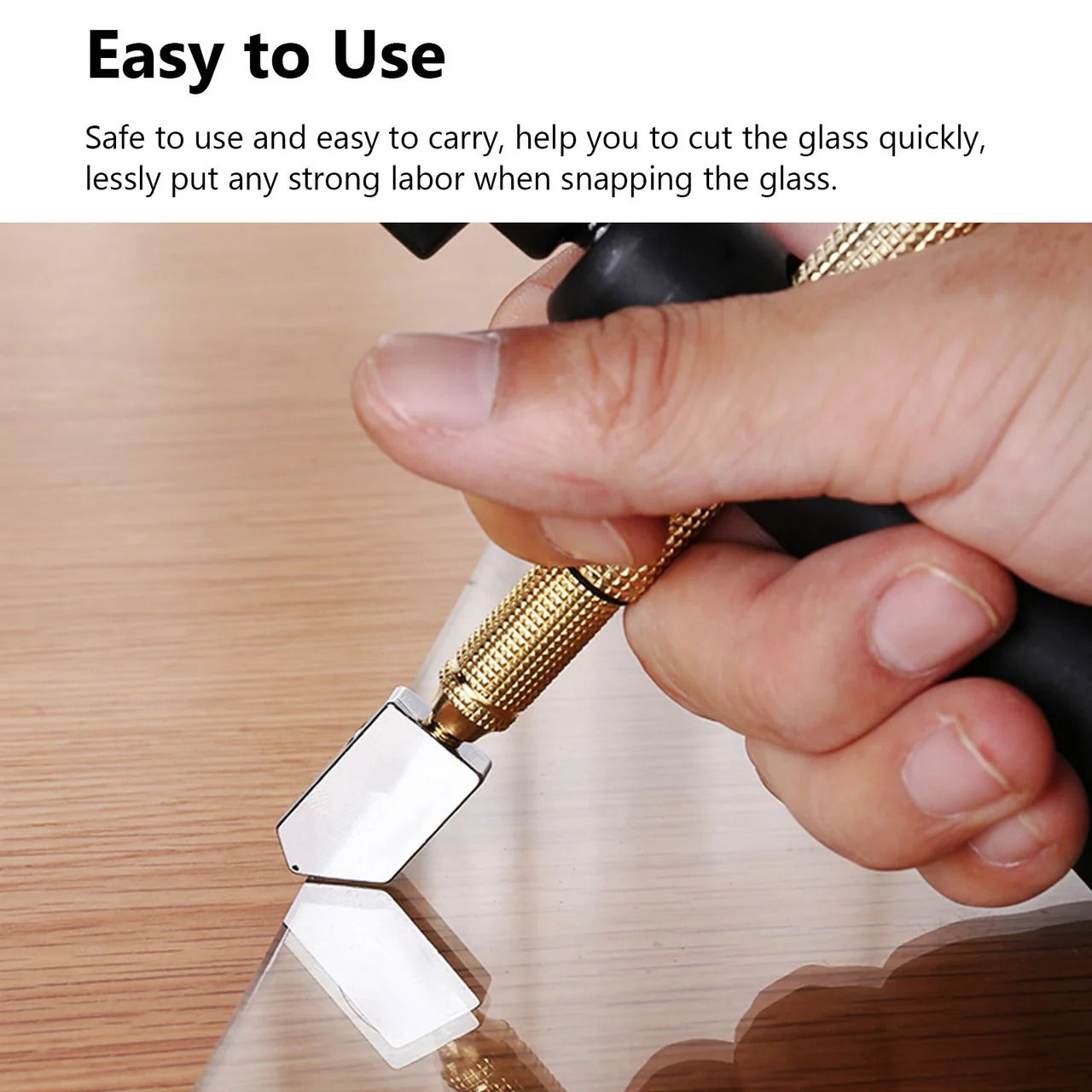 Diamond-Head Glass Scoring Tool – Precision Snap for 3-15mm Sheets