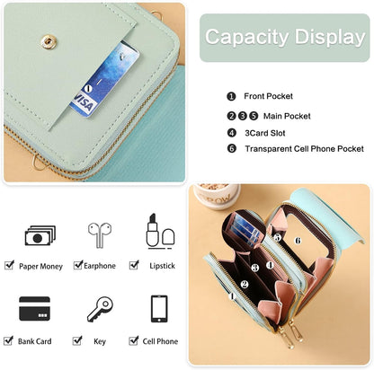 Touch Screen Crossbody Phone Bag – Women's PU Leather Shoulder Wallet & Satchel