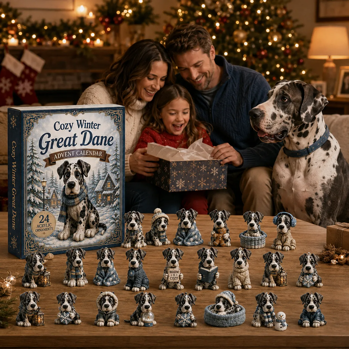 2026 Great Dane Advent Calendar – 24-Day Acrylic Charm Gift for Dog Lovers