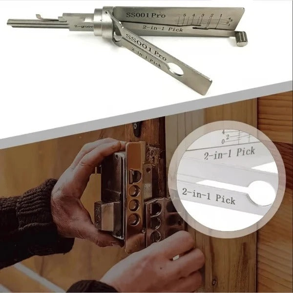 SS001 Pro Precision Locksmith Kit – Stainless Steel Decoder & Pick Set
