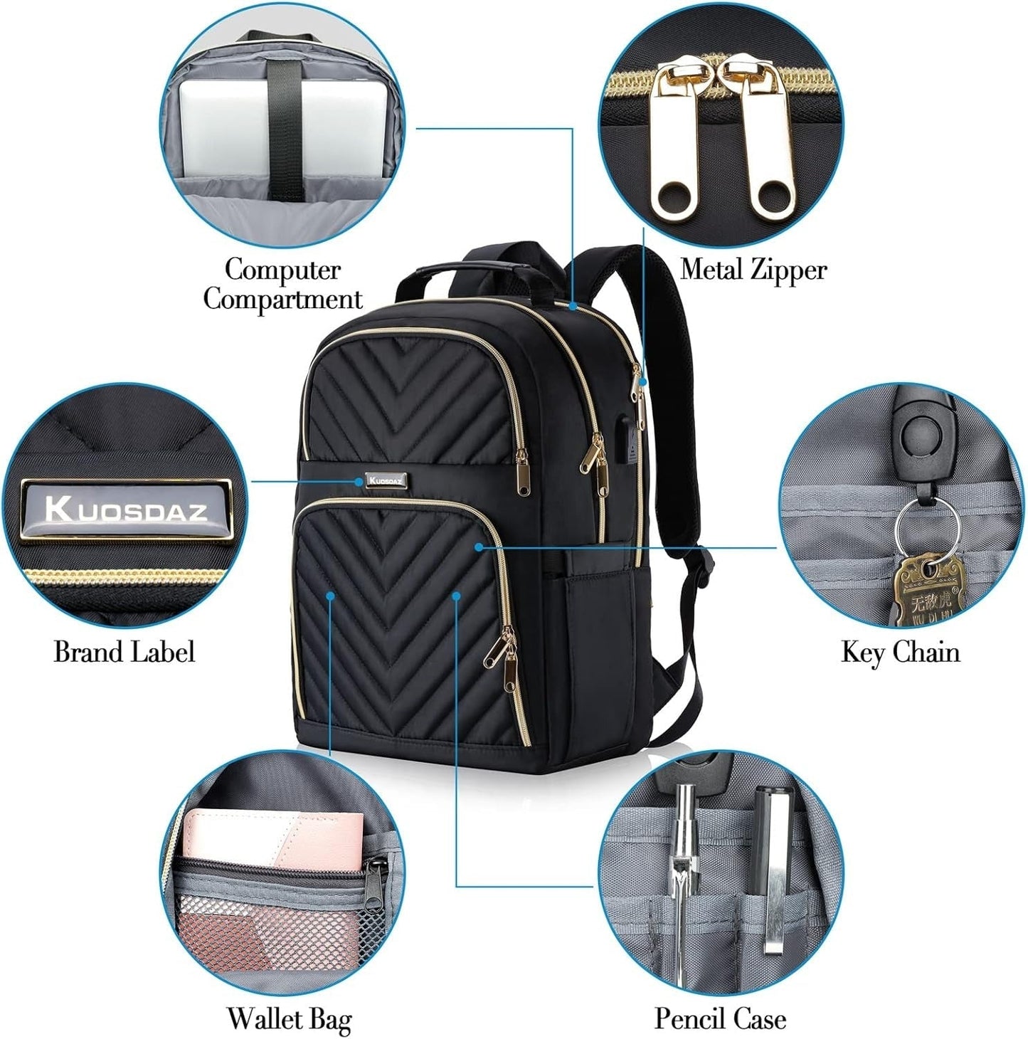 The V Laptop Backpack — Where Power Meets Elegance ⚡