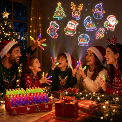 Halloween Finger Projector Rings – 8 Spooky Patterns, 24-Pack LED Party Favors