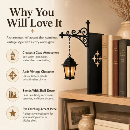 Enchanted Library Lantern – 4 Designs, Warm LED Bookshelf Décor Light