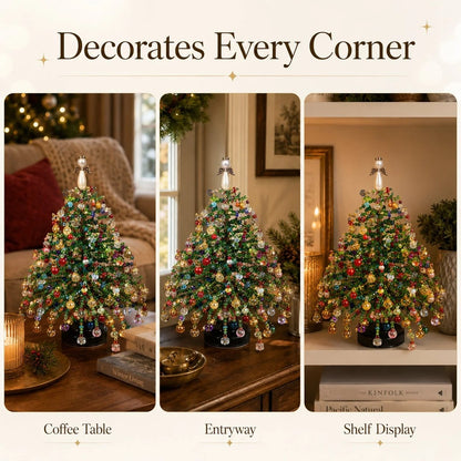 DIY Beaded Christmas Tree Kit – Sparkling Holiday Decoration with Fairy Lights