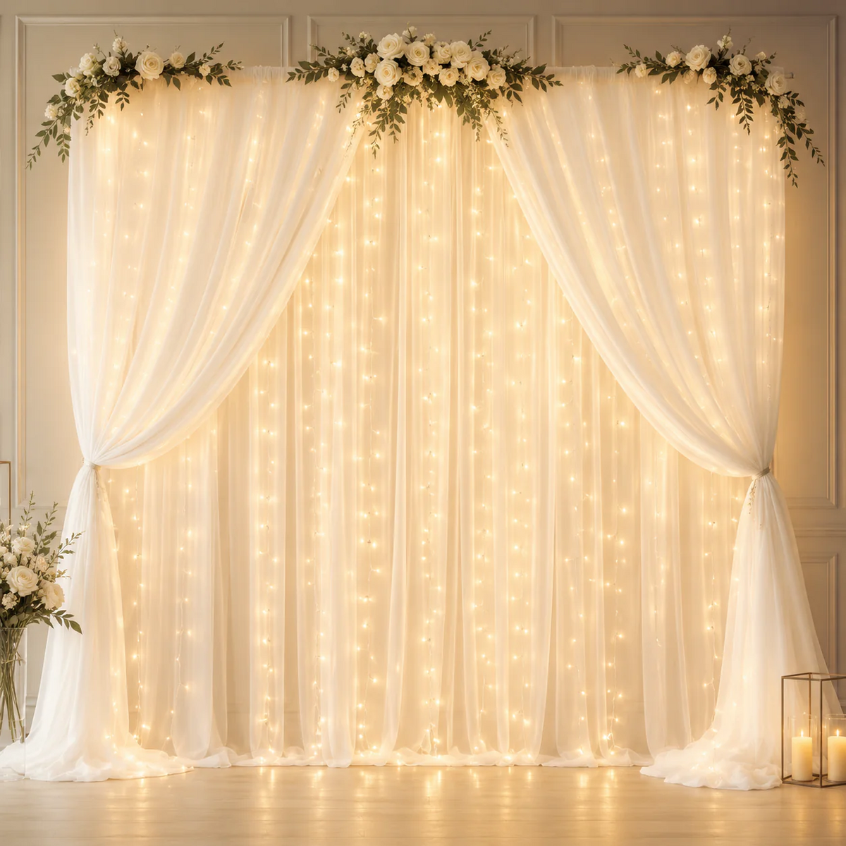 Dreamy Tulle Curtain Lights – 3m Width, Warm Glow, 3 Heights