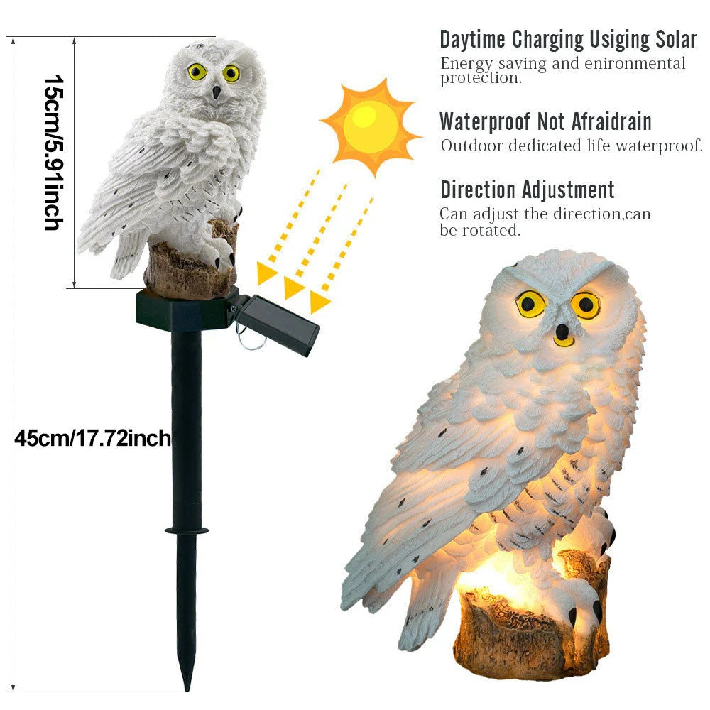 Solar Resin Owl Garden Stake Light – Waterproof LED Pathway Decor