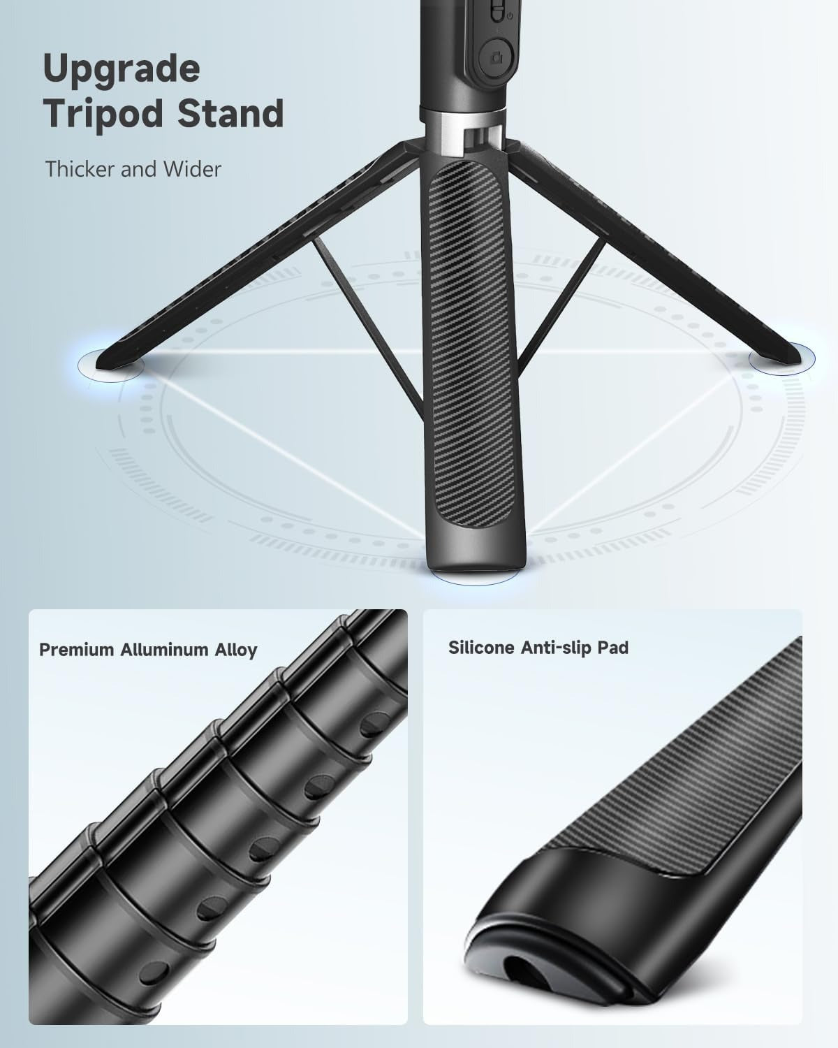 1.7M All-in-One Phone Tripod & Selfie Stick – Remote Shutter, Optional Beauty Light
