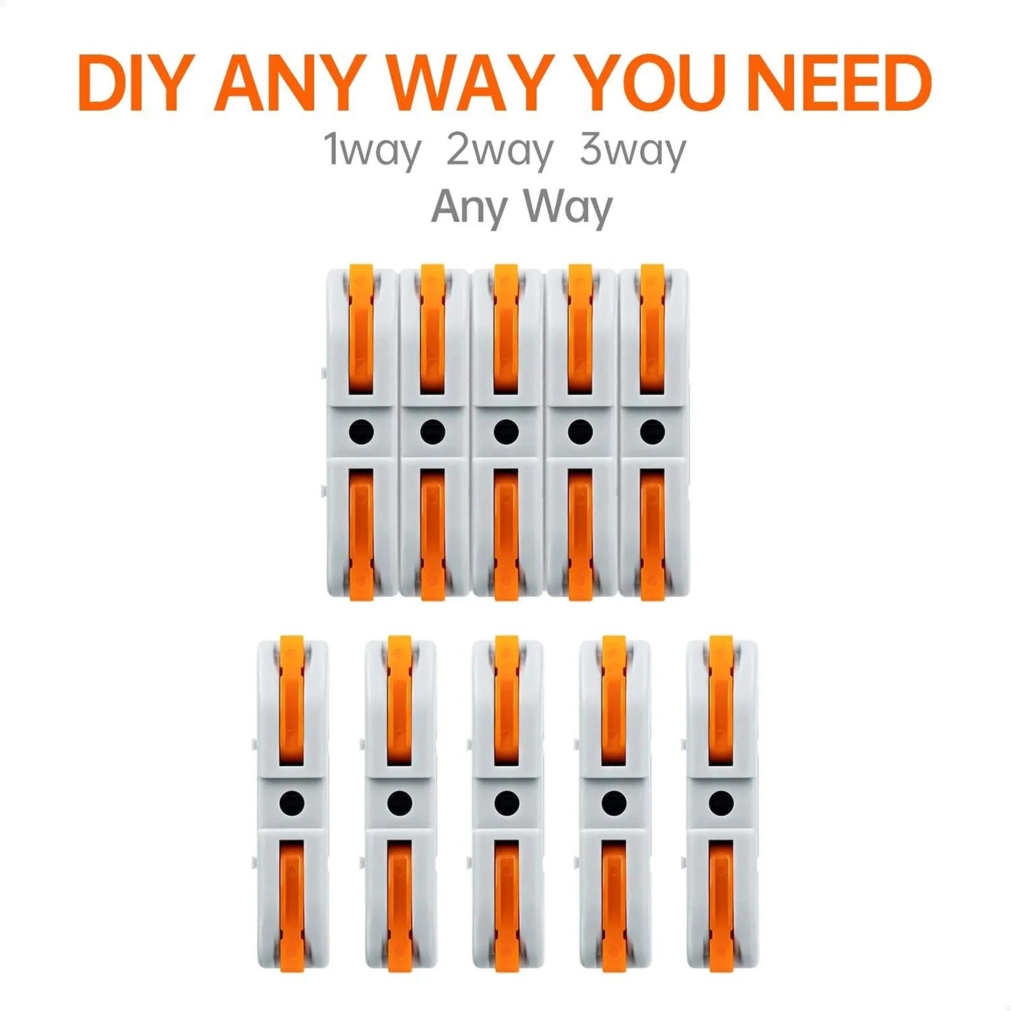 Quick-Lever Wire Connector Kit with Wire Stripper – 24-12 AWG, 50/100 Pcs