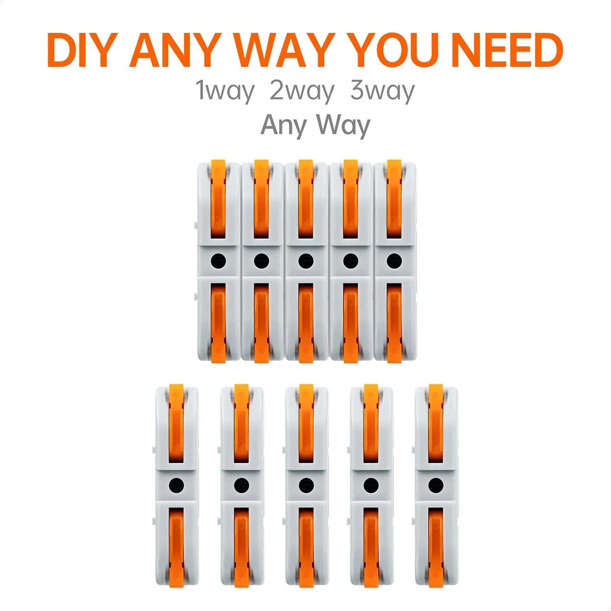 Quick-Lever Wire Connector Kit with Wire Stripper – 24-12 AWG, 50/100 Pcs